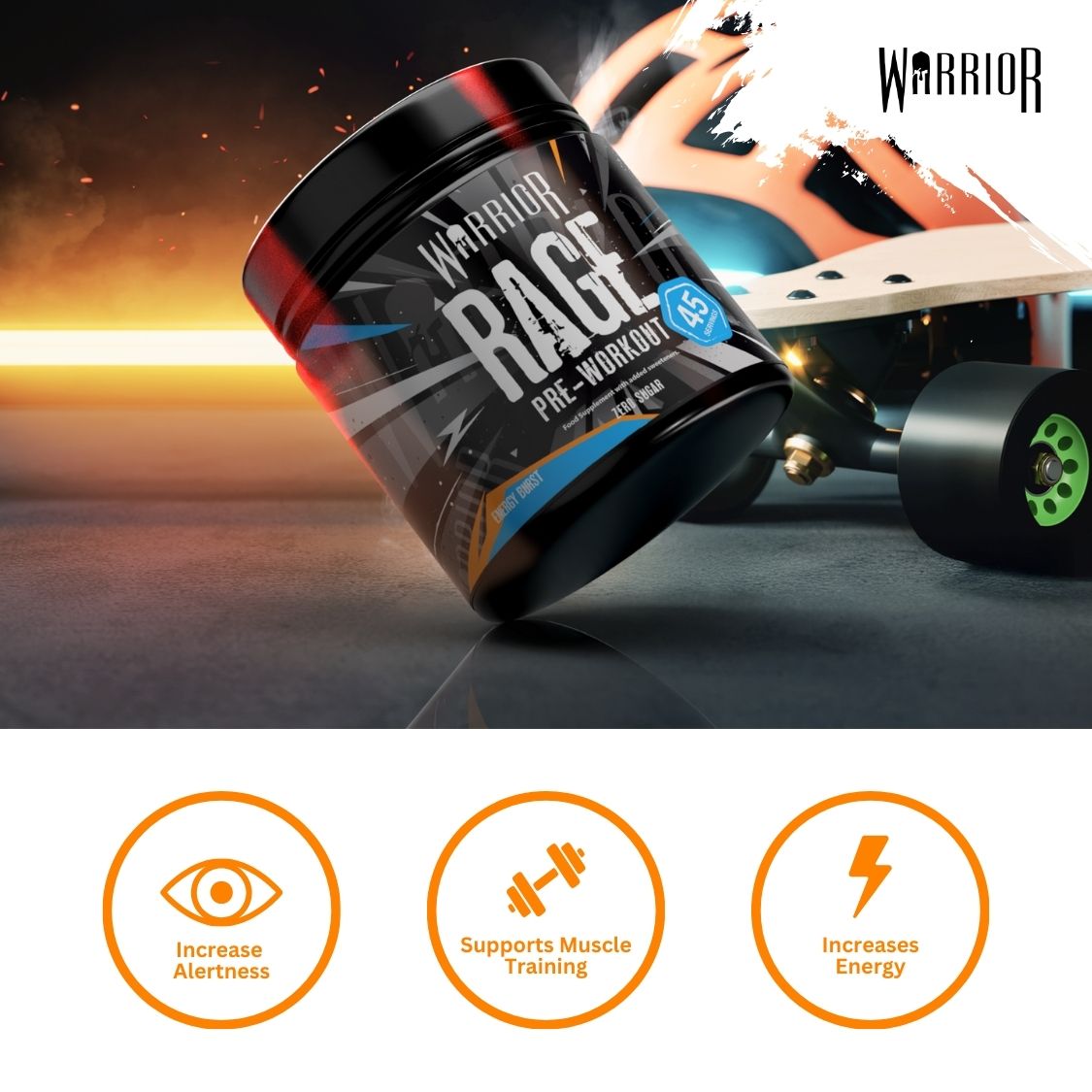 Warrior Rage Pre-Workout Powder - 392g (45 Servings)