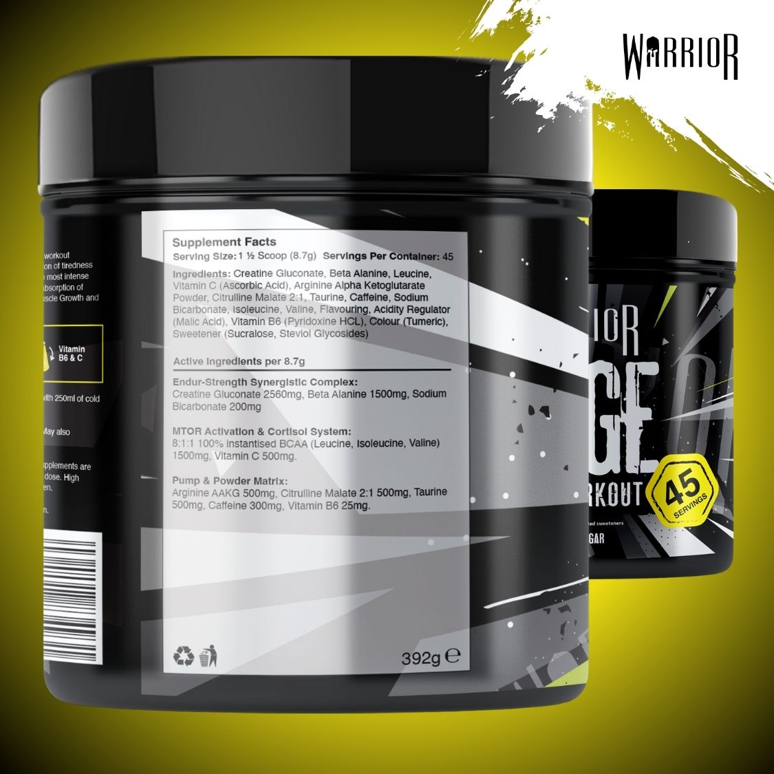 Warrior Rage Pre-Workout Powder - 392g (45 Servings)