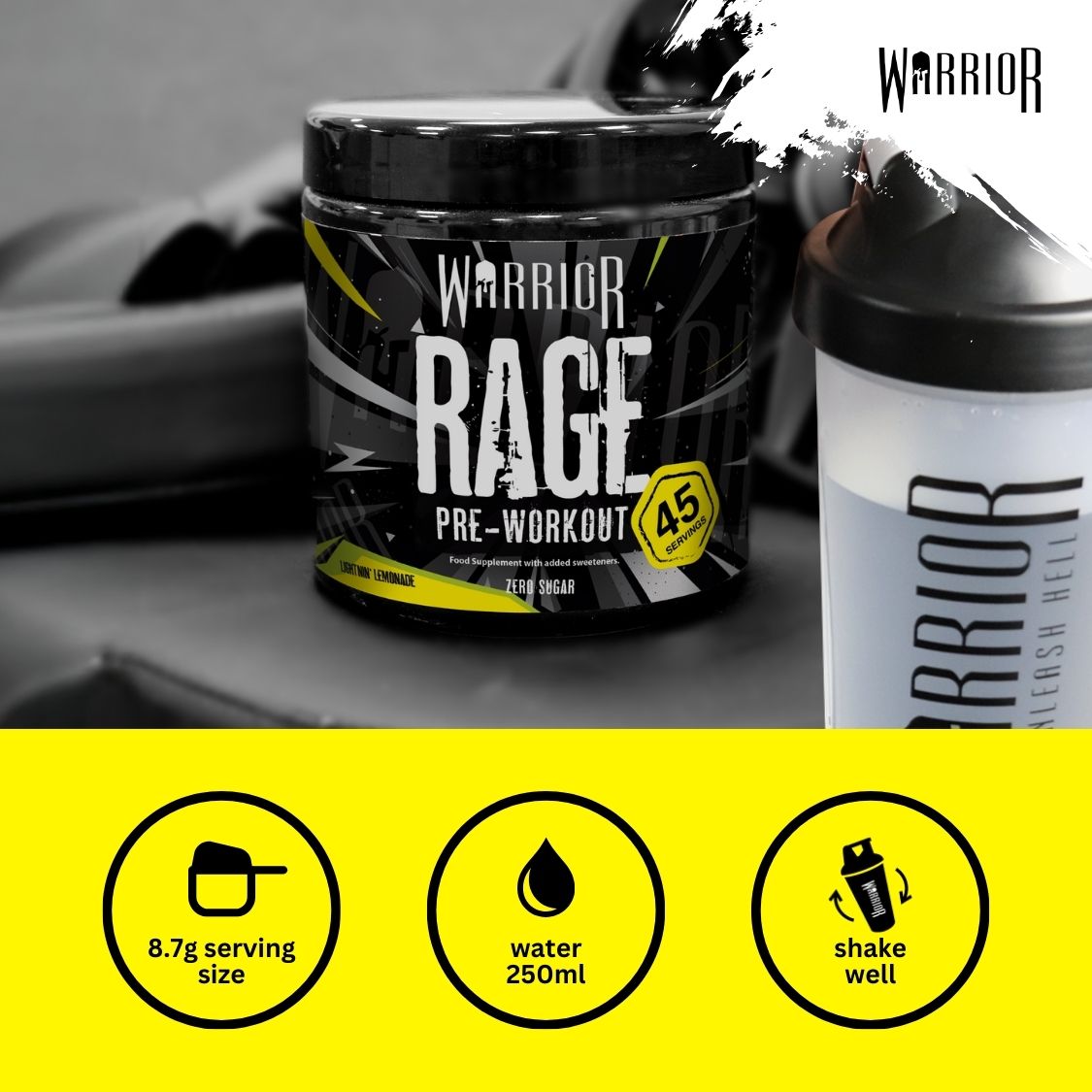 Warrior Rage Pre-Workout Powder - 392g (45 Servings)