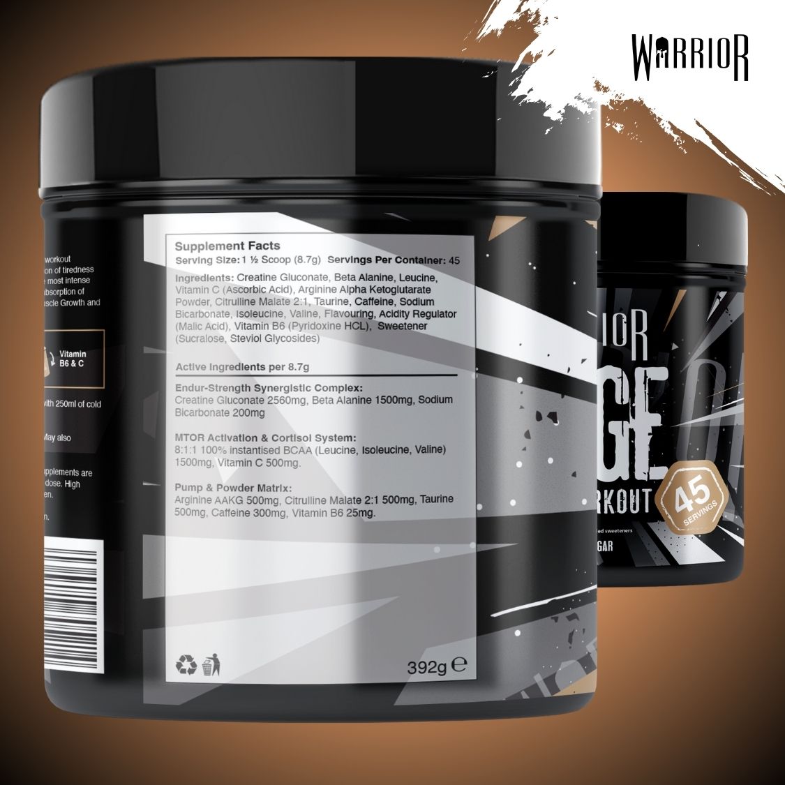 Warrior Rage Pre-Workout Powder - 392g (45 Servings)