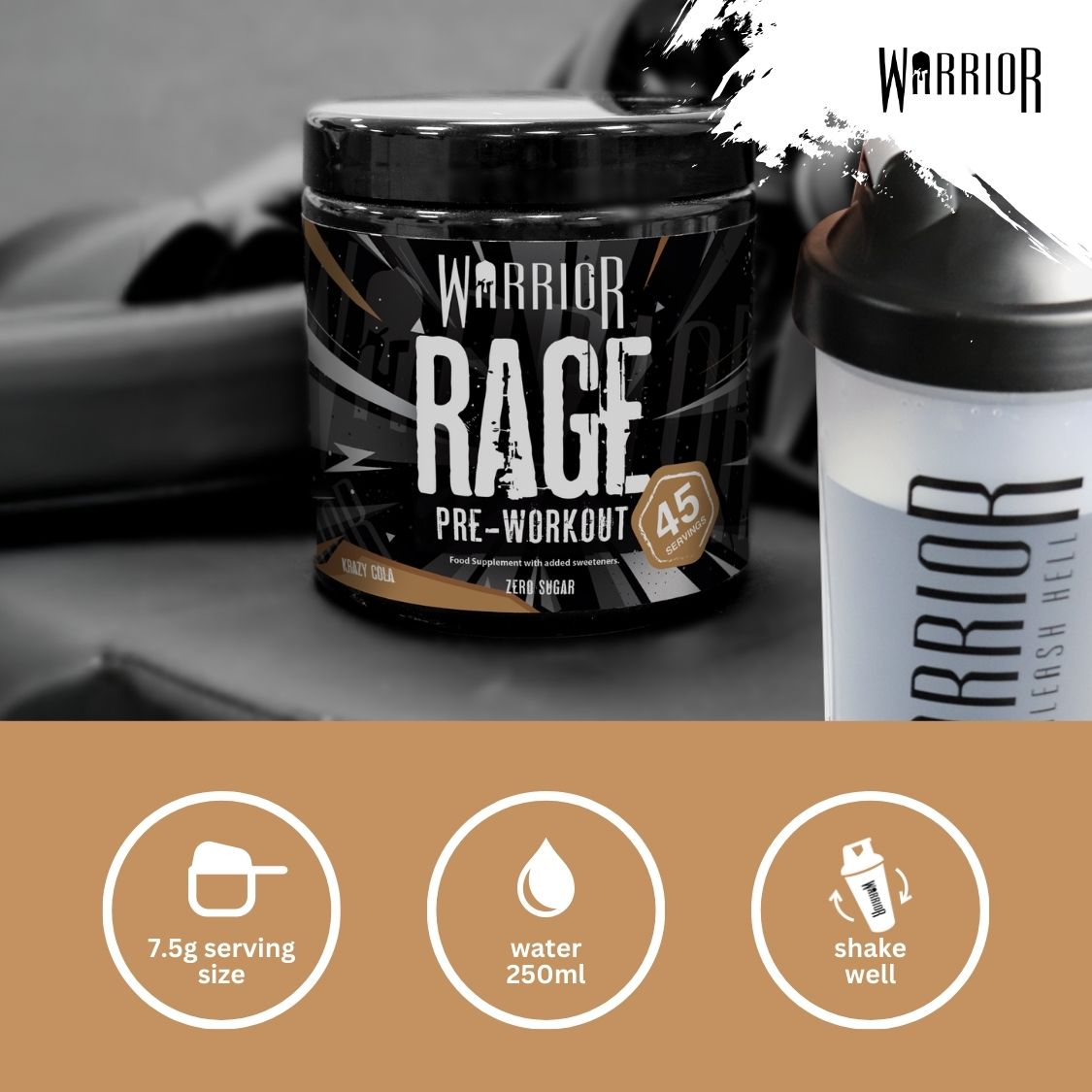Warrior Rage Pre-Workout Powder - 392g (45 Servings)