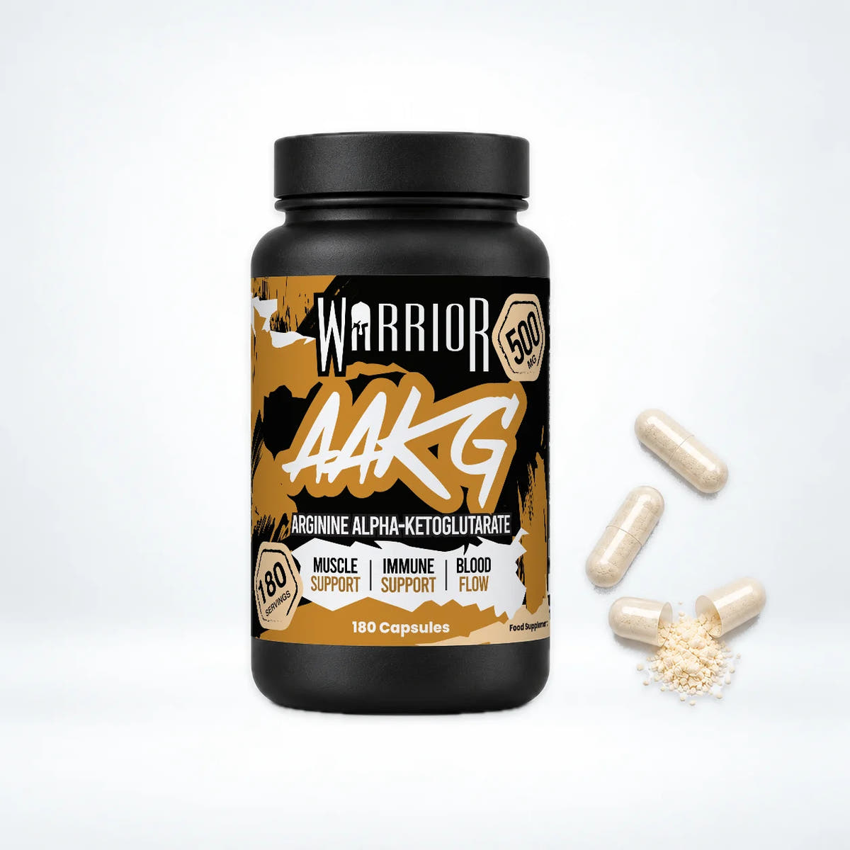 Warrior AAKG 2000mg – 180 Capsules: pack shot
