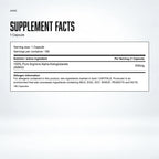 Warrior AAKG 2000mg – 180 Capsules: supplement facts