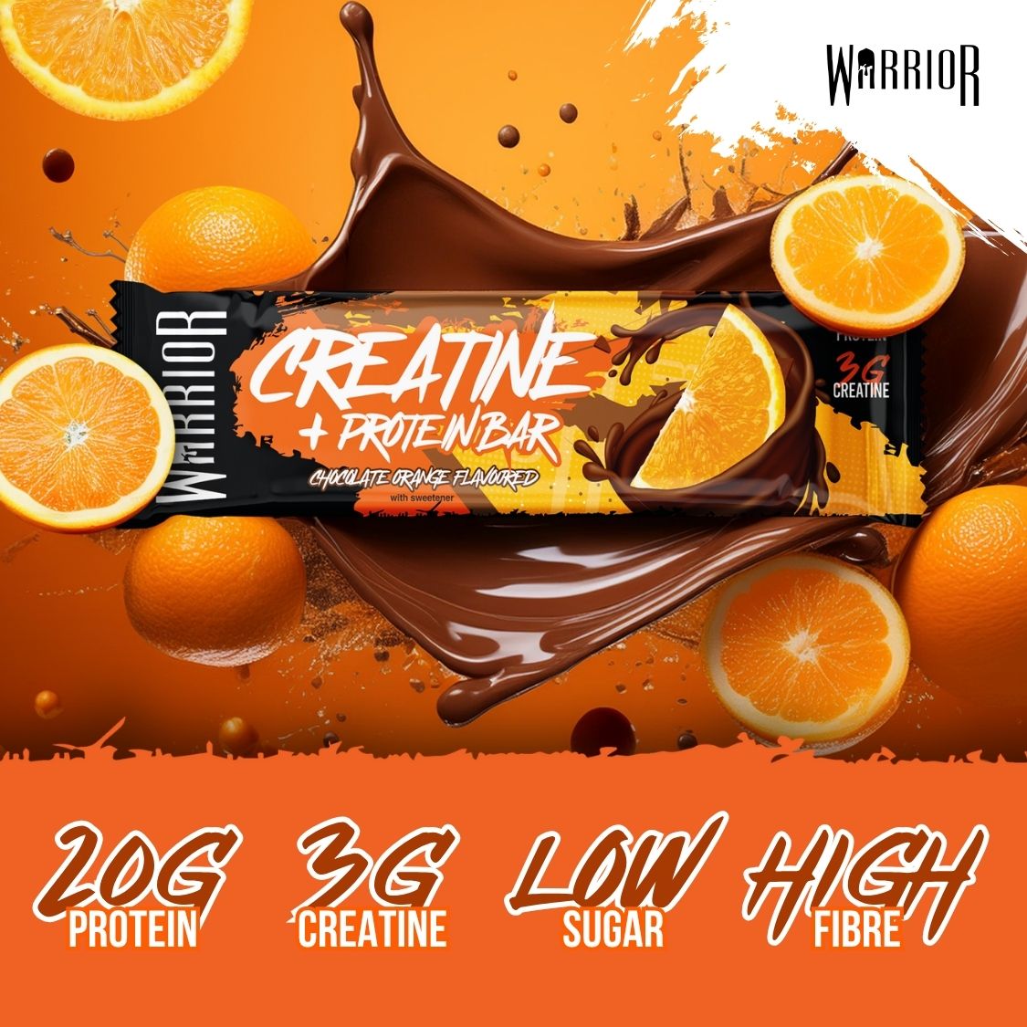 Warrior Creatine Protein Bars - 12 Bars - Strength + Muscle + Recovery