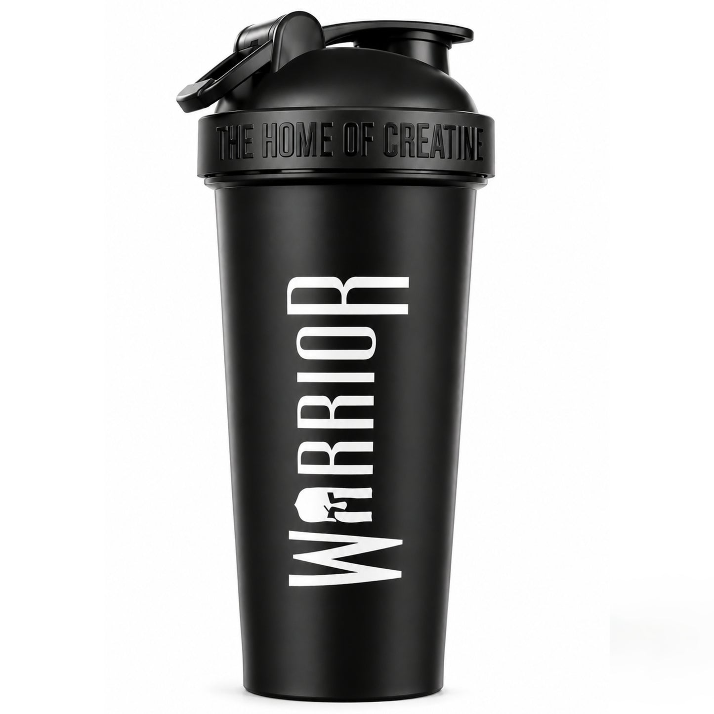 Warrior Home of Creatine Shaker – 600ml Black | Premium Leak-Proof Protein Shaker Bottle