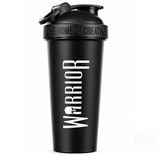 Warrior Home of Creatine Shaker – 600ml Black | Premium Leak-Proof Protein Shaker Bottle