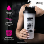 Warrior Shaker 600ml key features - 100% leak-proof, lump-free shakes every time, dishwasher safe