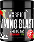 Warrior Amino Blast BCAA + energy powder tub – Strawberry Kiwi flavour