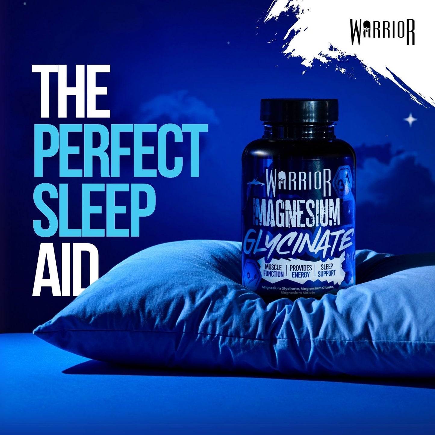 Warrior Magnesium Glycinate 3-in-1 Capsules