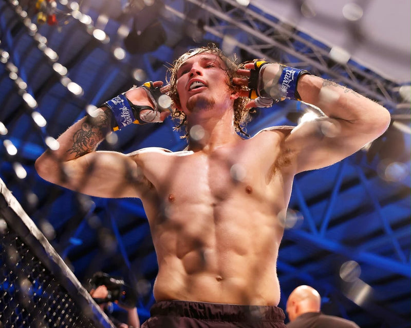 Oliver Tero in the cage after a fight