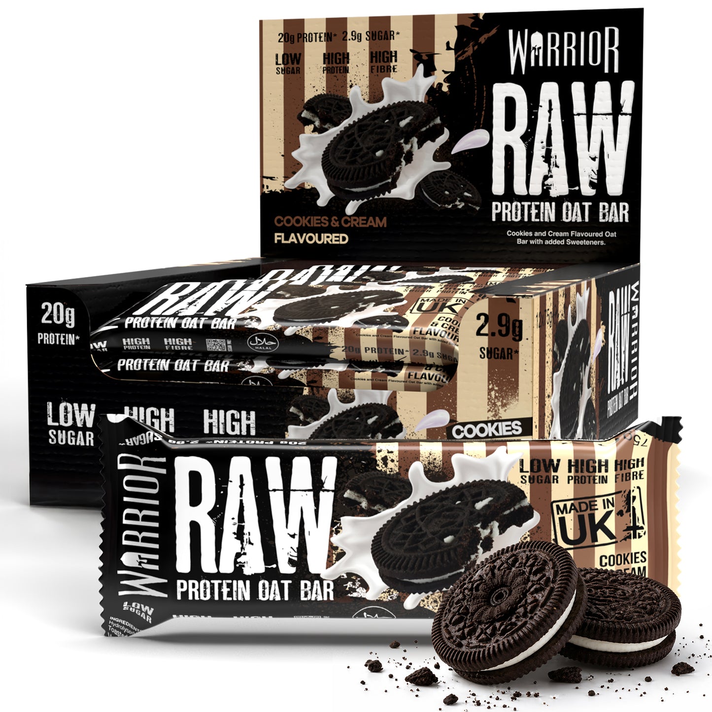 Warrior RAW Protein Bar - 12 x 75g Bars