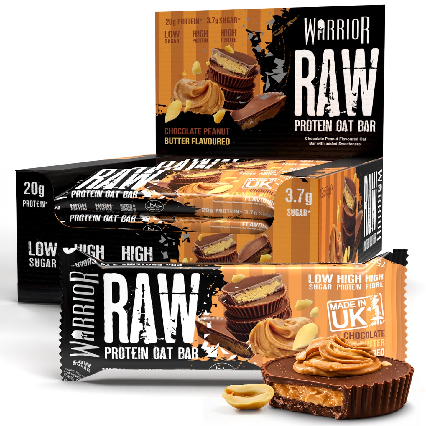 Warrior RAW Protein Bar - 12 x 75g Bars