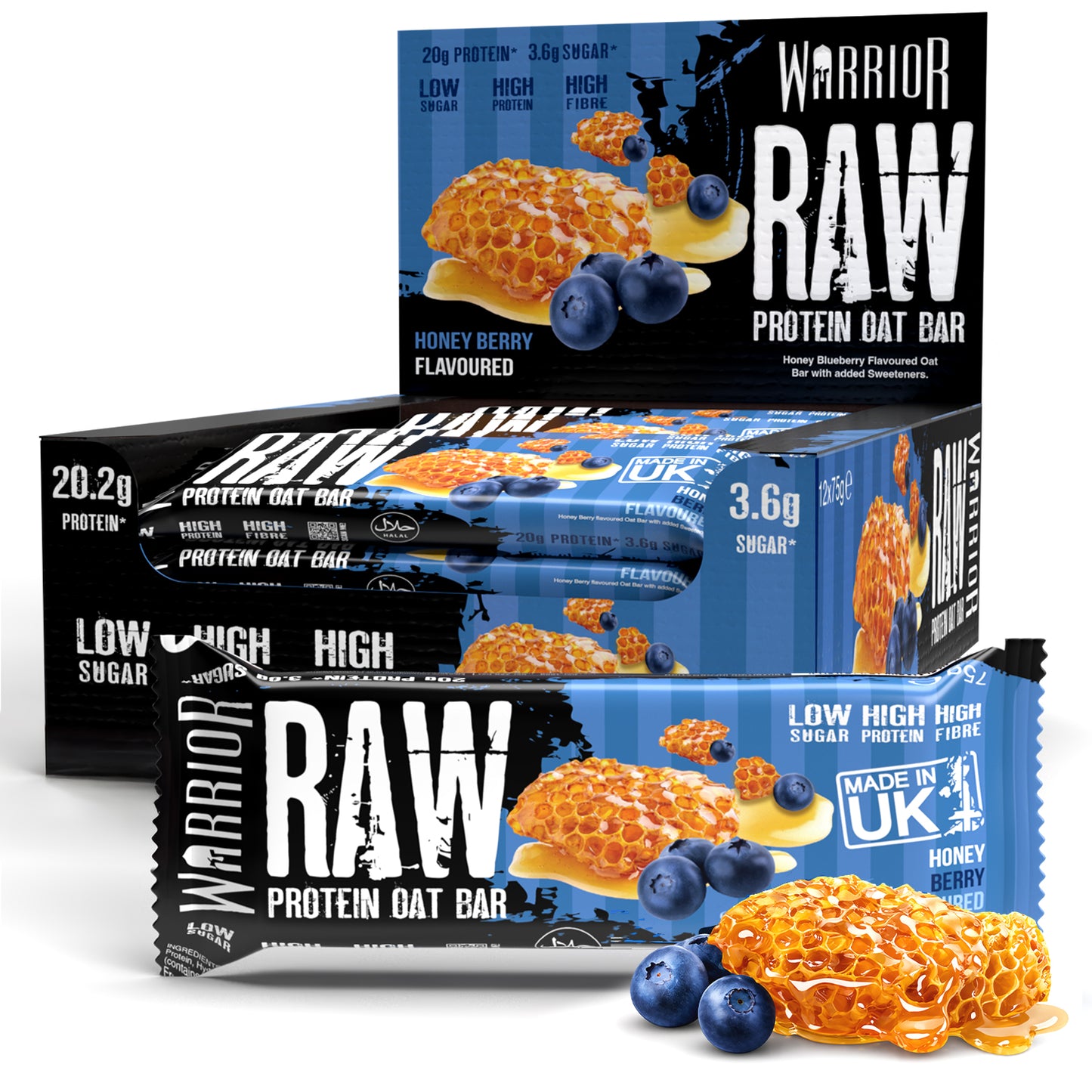 Warrior RAW Protein Bar - 12 x 75g Bars