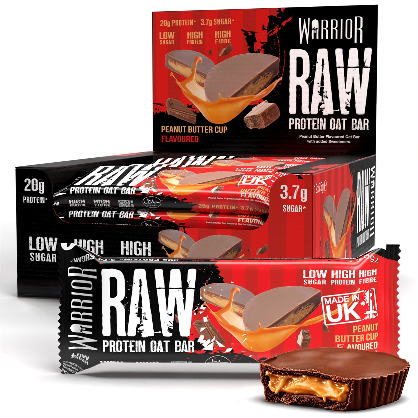 Warrior RAW Protein Bar - 12 x 75g Bars