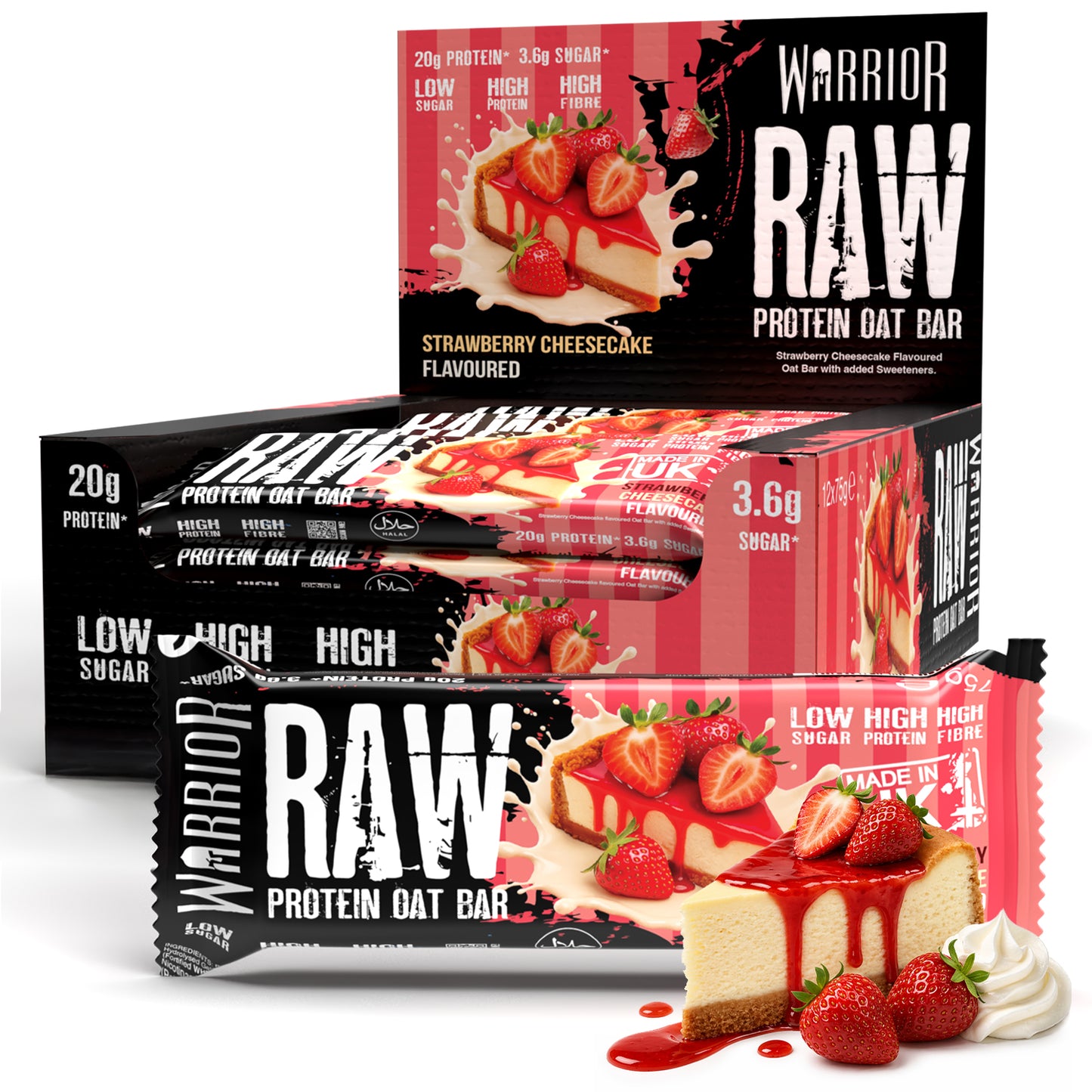 Warrior RAW Protein Bar - 12 x 75g Bars