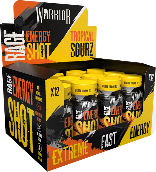 Warrior Pre-Workout Energy Shots - Tropical Sourz - 12x 60ml