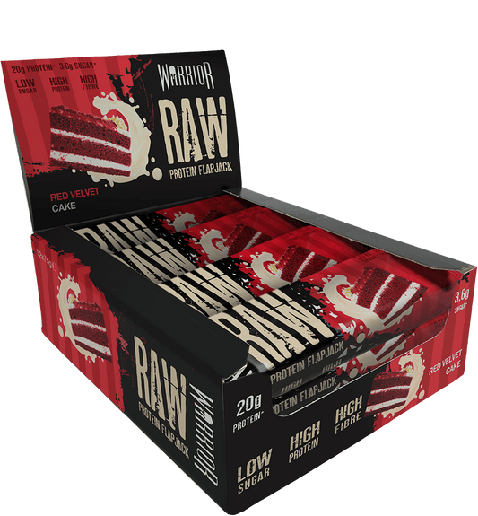 Warrior RAW Protein Flapjack - 12 Bars - Red Velvet