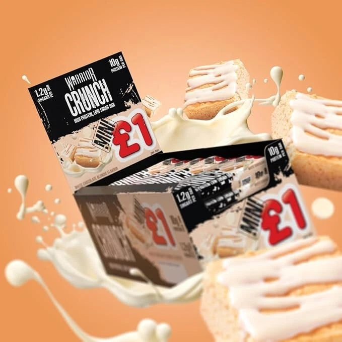 Warrior Crunch Mini 24x Protein Bars - Low Sugar, Low Carb, Low Calorie