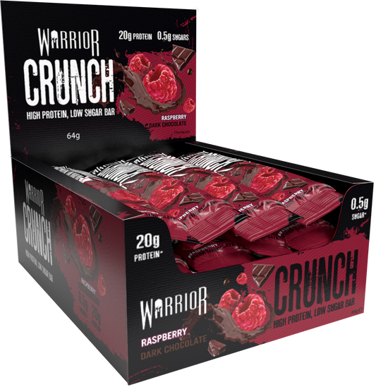 Warrior Crunch Protein Bars 12 x 64g - Raspberry Dark Chocolate