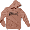 Warrior Hoodie in Desert Sand, flat lay front view with black Warrior logo on chest