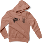 Warrior Hoodie in Desert Sand, flat lay front view with black Warrior logo on chest